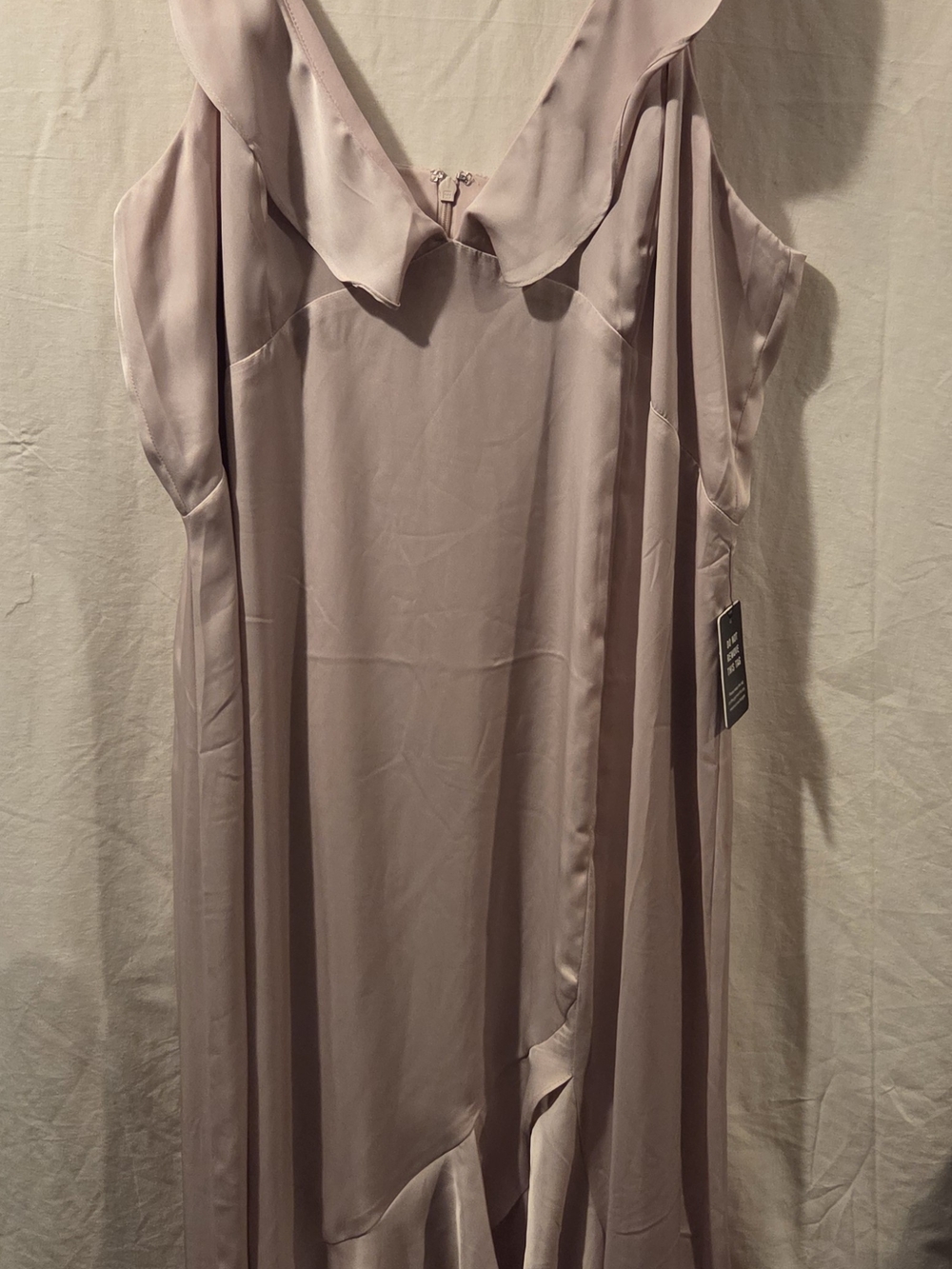 Express Mauve Asymmetrical Cold-Shoulder Satin Dress